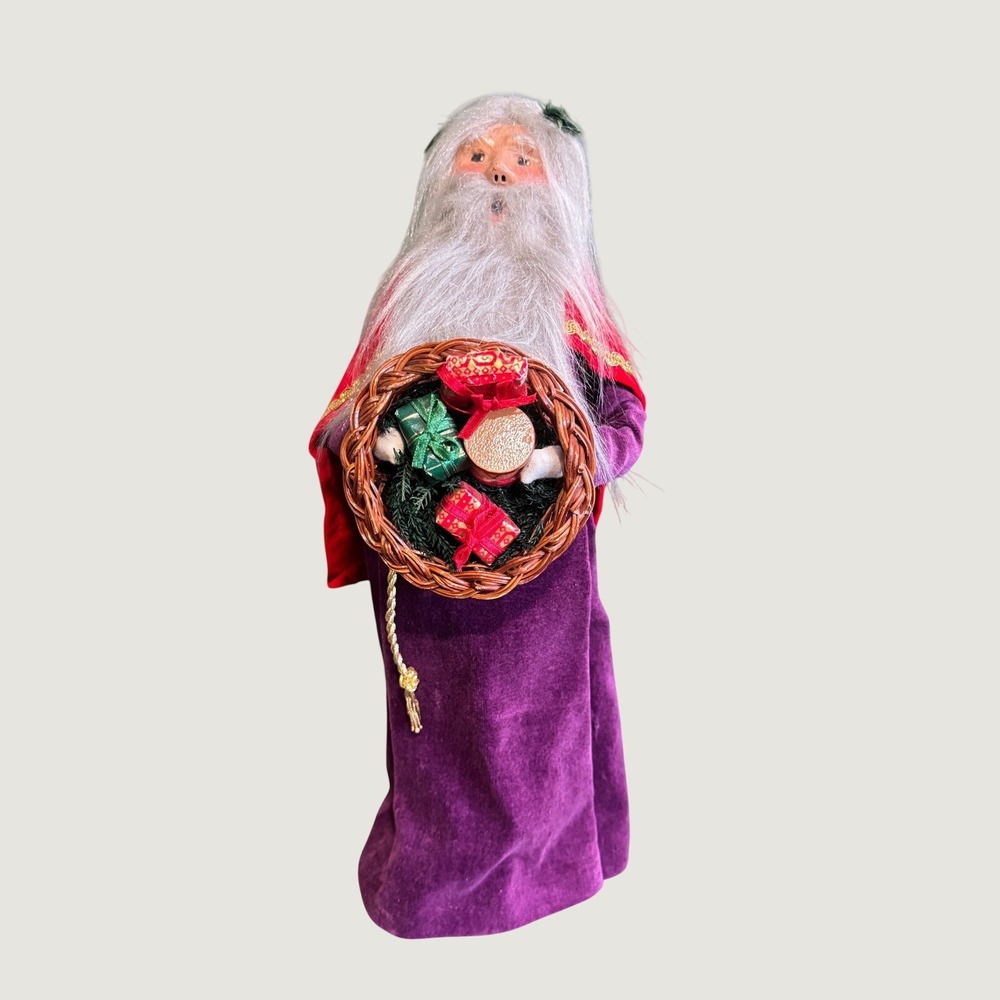 Byers Choice The Carolers 1991 Father Christmas Purple Velvet Christmas Figure
